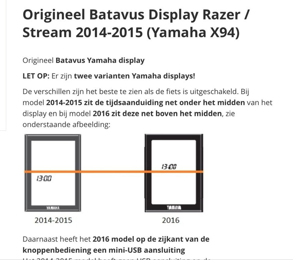 Display Yamaha X94 ECO